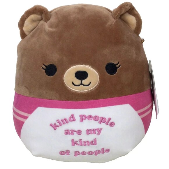 Kellytoy Squishmallow Hilary Brown Bear 8" Plush 'Kind People Are My People' Top - Picture 1 of 6